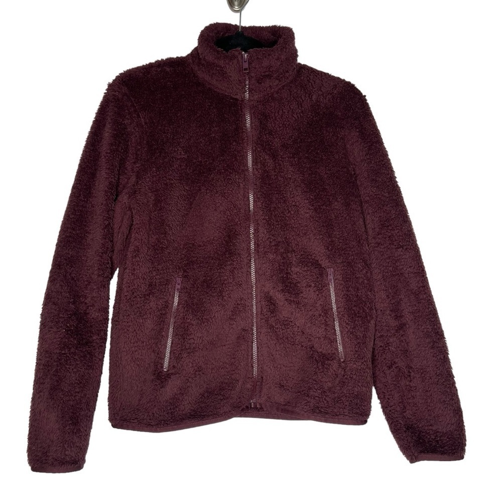 Aritzia Teddy Jacket in Deep Burgundy